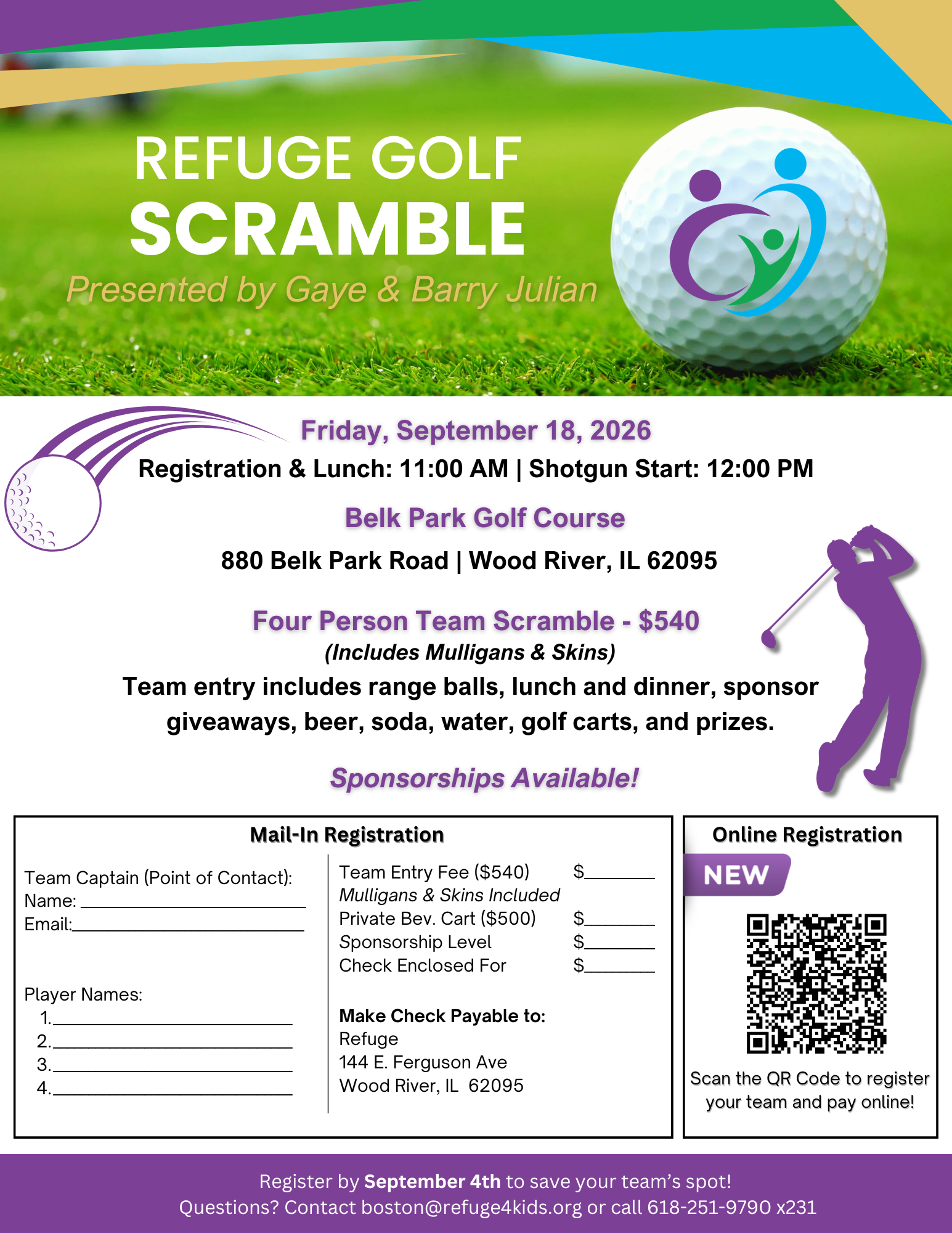 Refuge Golf Scramble - September 2026